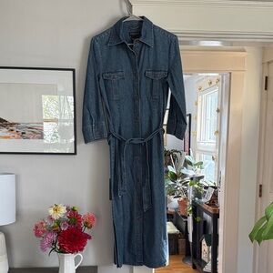 Vintage cotton J Petersen belted denim dress
